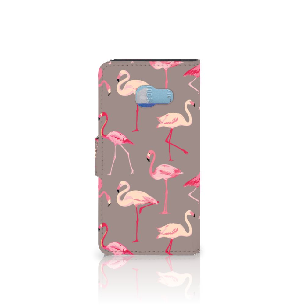 Samsung Galaxy A3 2017 Telefoonhoesje met Pasjes Flamingo