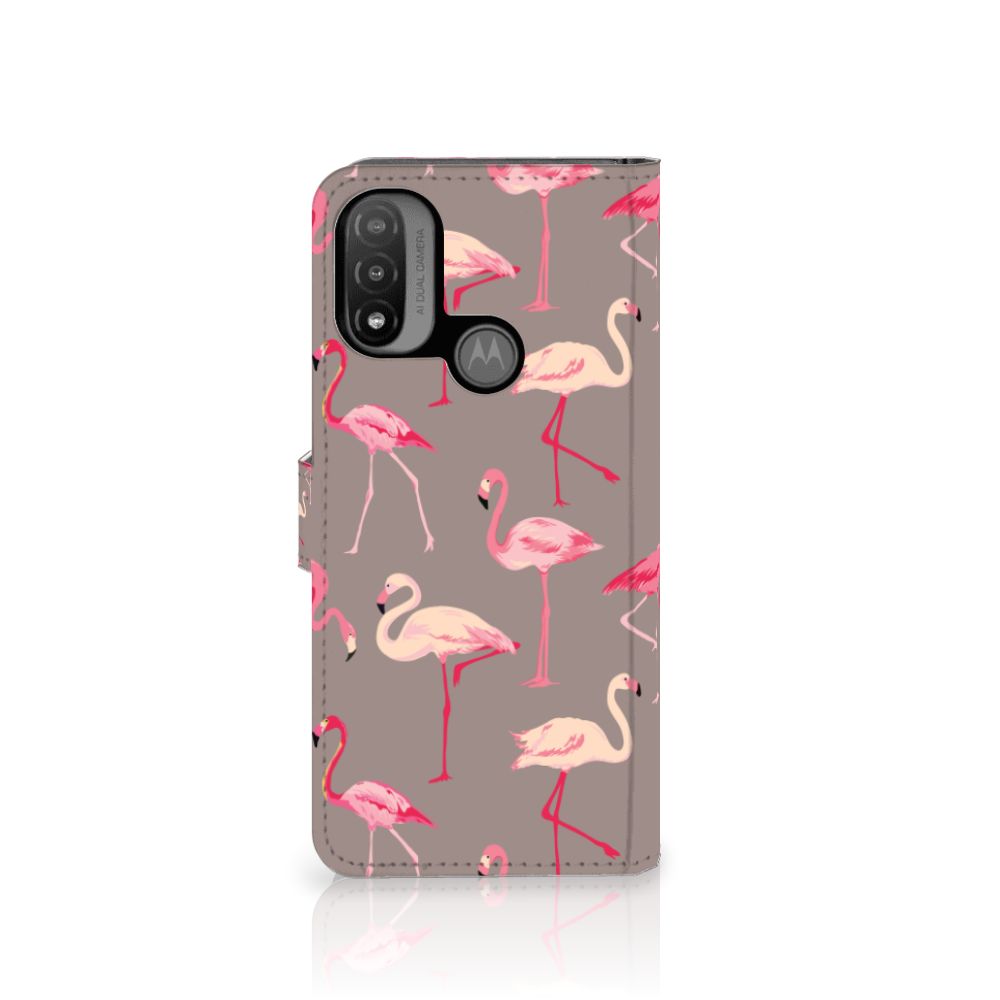 Motorola Moto E20 | E30 | E40 Telefoonhoesje met Pasjes Flamingo