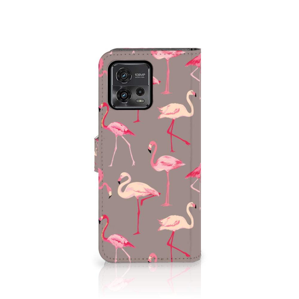 Motorola Moto G72 Telefoonhoesje met Pasjes Flamingo