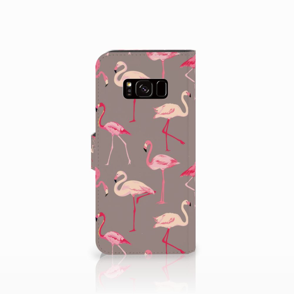Samsung Galaxy S8 Telefoonhoesje met Pasjes Flamingo