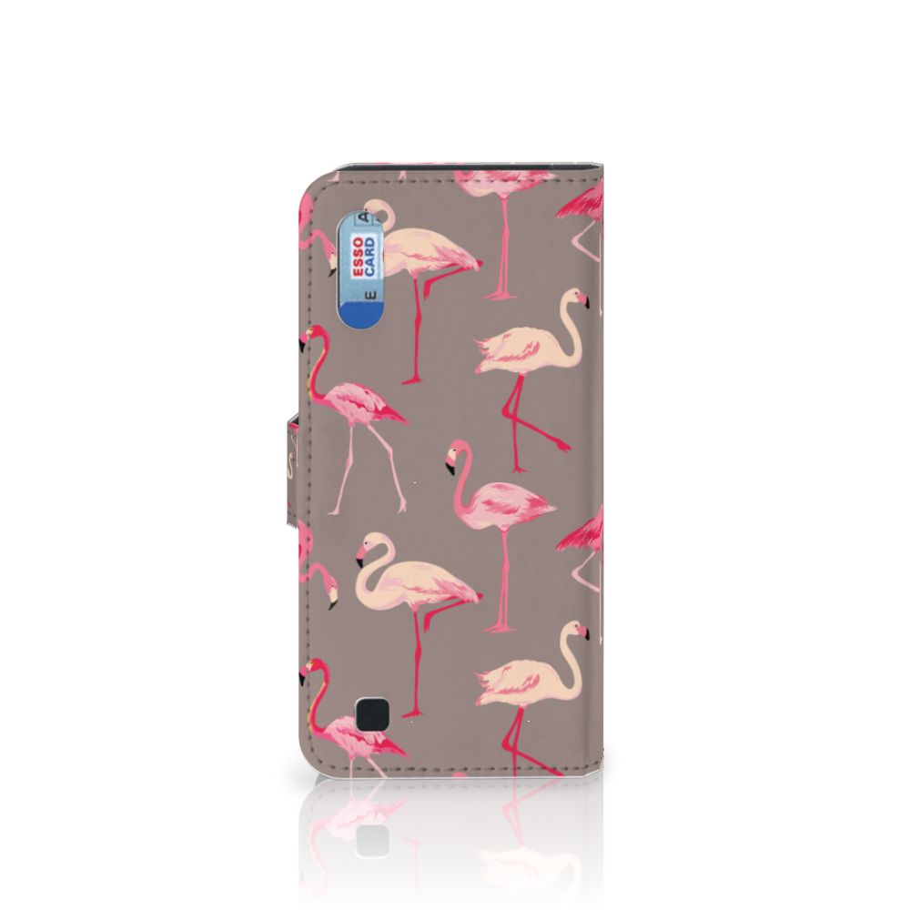 Samsung Galaxy M10 Telefoonhoesje met Pasjes Flamingo