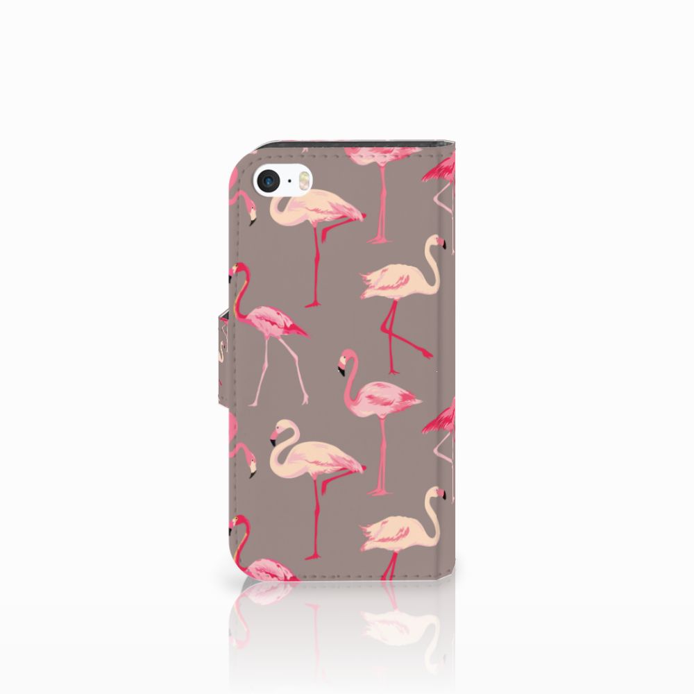 Apple iPhone 5 | 5s | SE Telefoonhoesje met Pasjes Flamingo