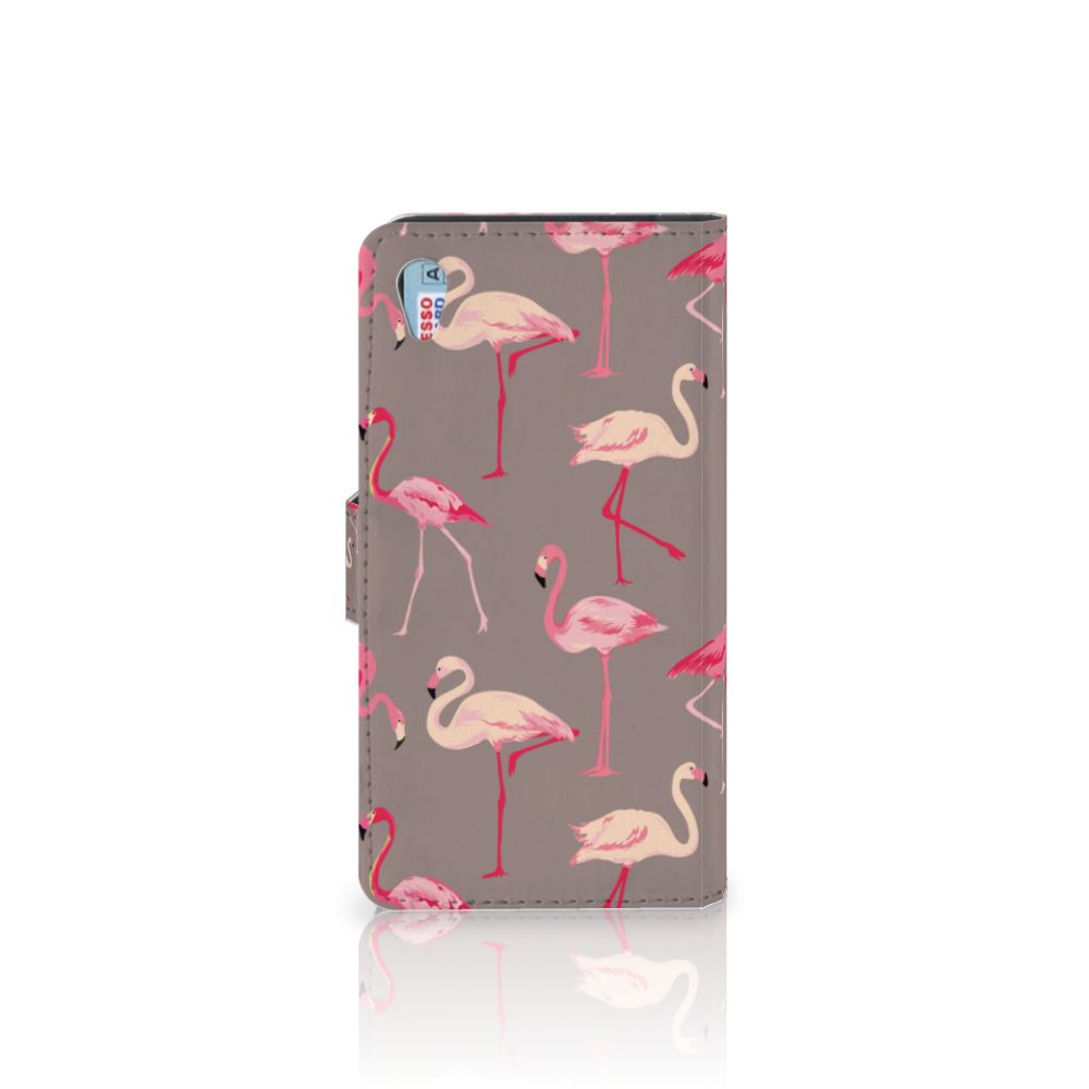 Sony Xperia Z3 Telefoonhoesje met Pasjes Flamingo