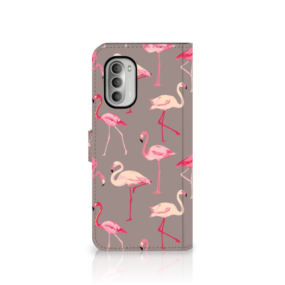 Motorola Moto G51 5G Telefoonhoesje met Pasjes Flamingo