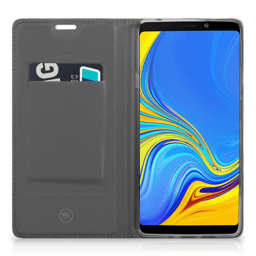 Samsung Galaxy A9 (2018) Hoesje met Magneet Geruit