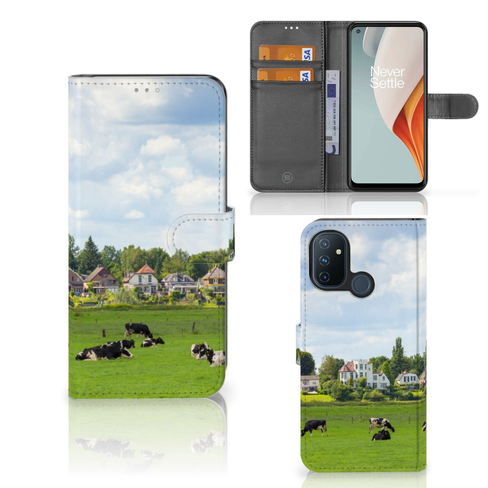 OnePlus Nord N100 Telefoonhoesje met Pasjes Koeien