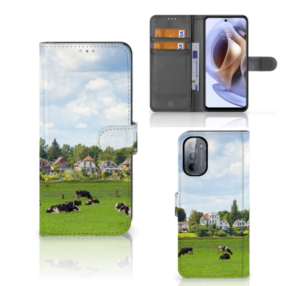 Motorola Moto G31 | G41 Telefoonhoesje met Pasjes Koeien