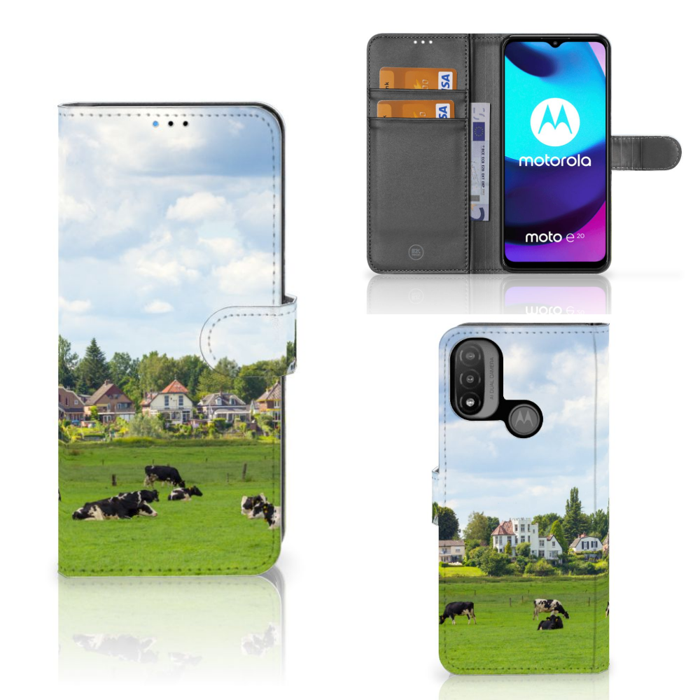 Motorola Moto E20 | E30 | E40 Telefoonhoesje met Pasjes Koeien