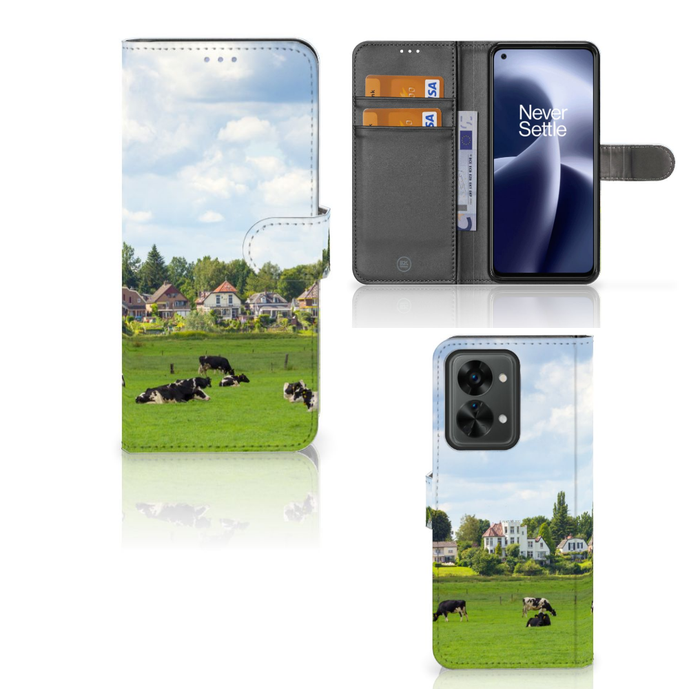 OnePlus Nord 2T Telefoonhoesje met Pasjes Koeien