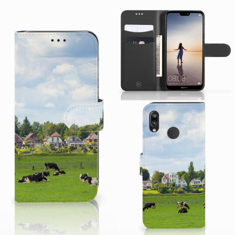 Huawei P20 Lite Telefoonhoesje met Pasjes Koeien