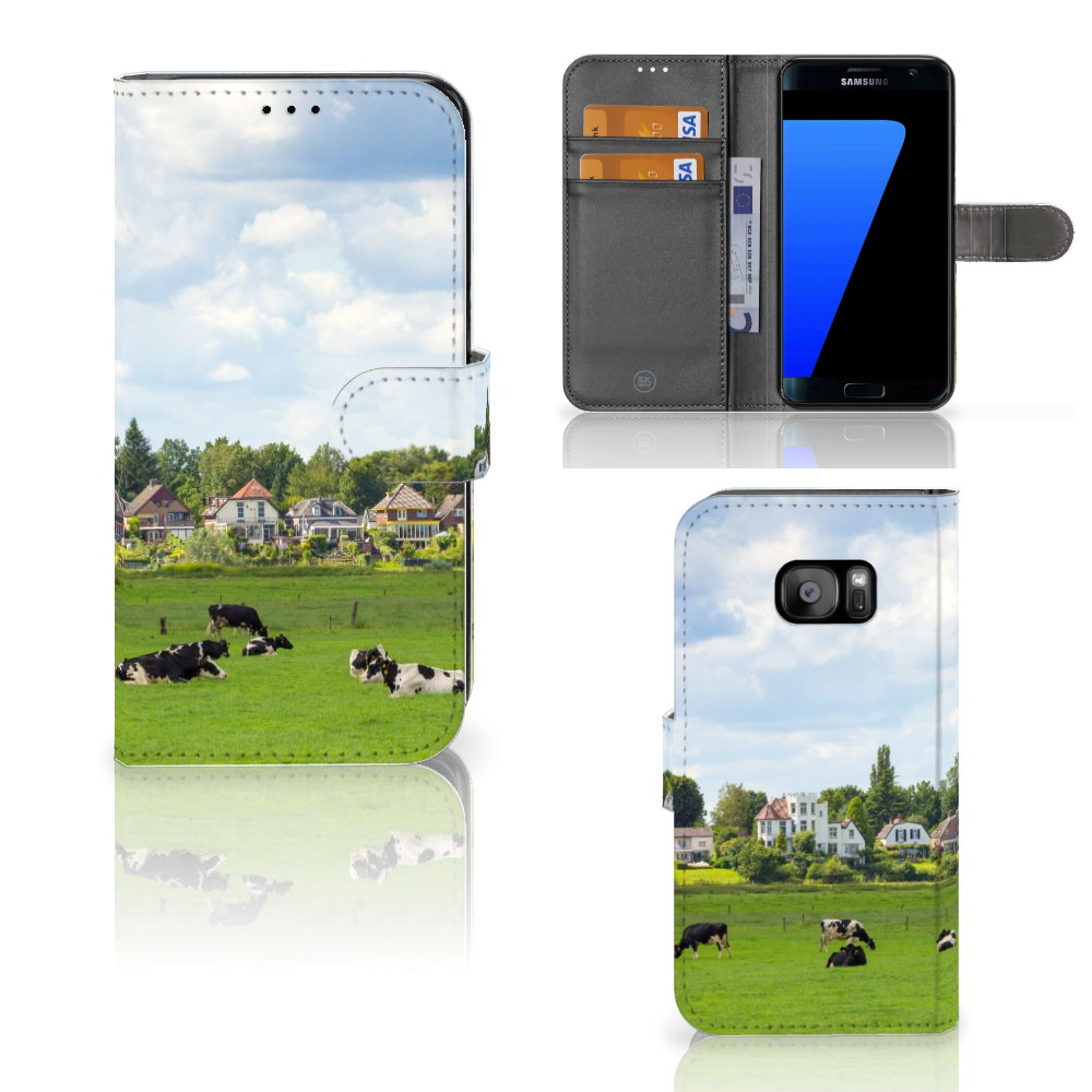 Samsung Galaxy S7 Edge Telefoonhoesje met Pasjes Koeien