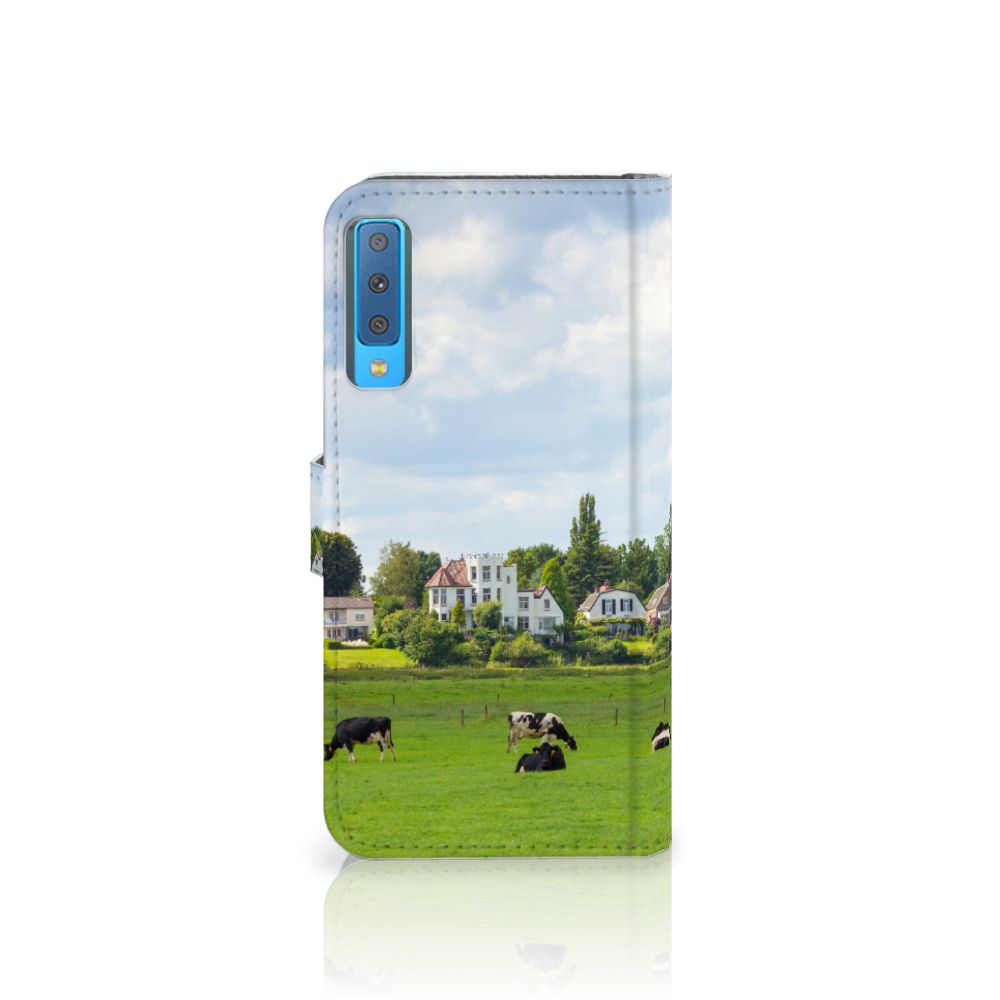 Samsung Galaxy A7 (2018) Telefoonhoesje met Pasjes Koeien