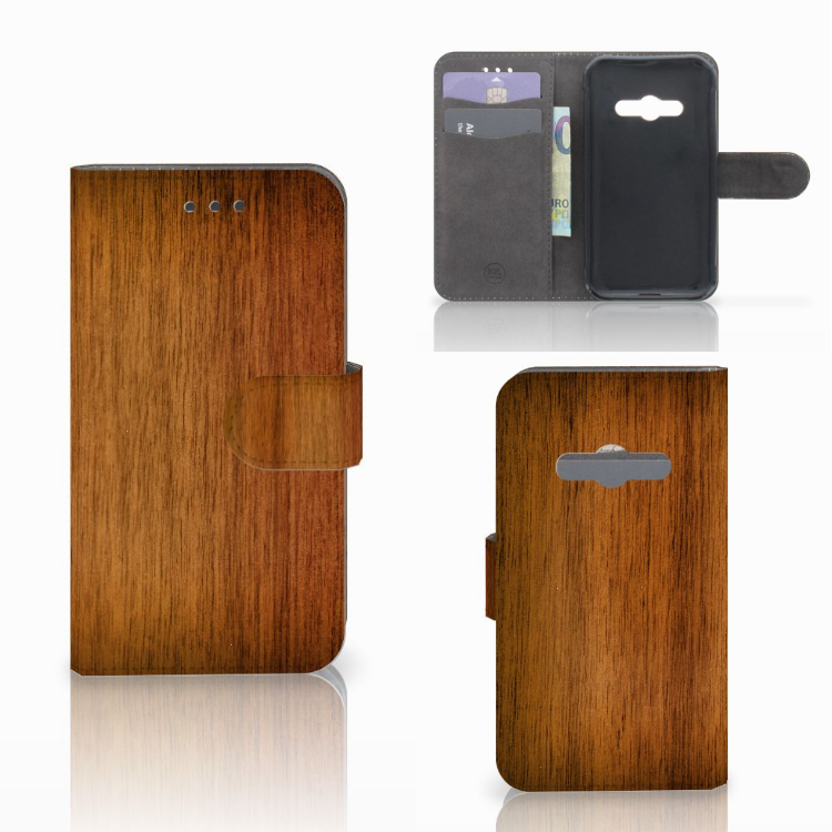 Samsung Galaxy Xcover 3 | Xcover 3 VE Book Style Case Donker Hout