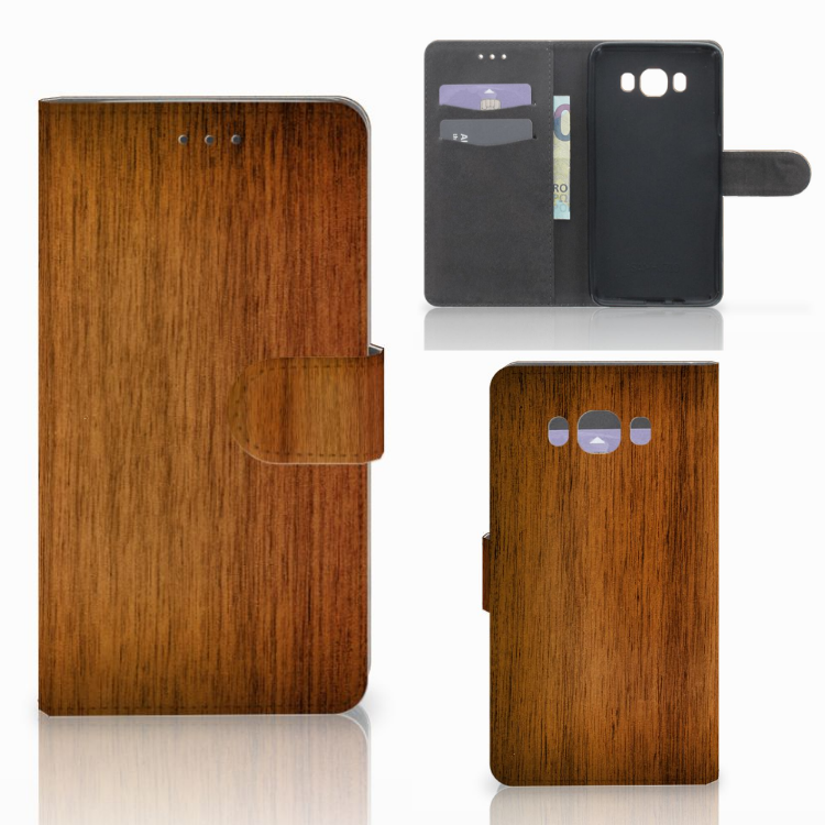 Samsung Galaxy J7 2016 Book Style Case Donker Hout
