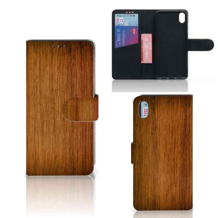 Xiaomi Redmi 7A Book Style Case Donker Hout