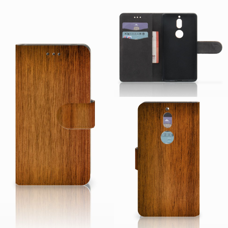 Nokia 7 Book Style Case Donker Hout