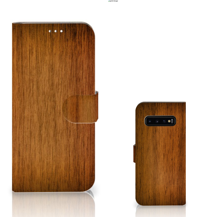 Samsung Galaxy S10 Plus Book Style Case Donker Hout