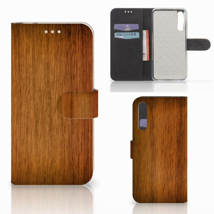 Huawei P20 Pro Book Style Case Donker Hout