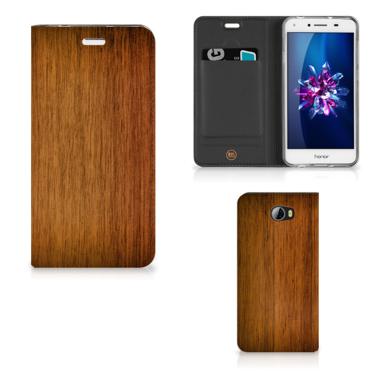 Huawei Y5 2 | Y6 Compact Book Wallet Case Donker Hout