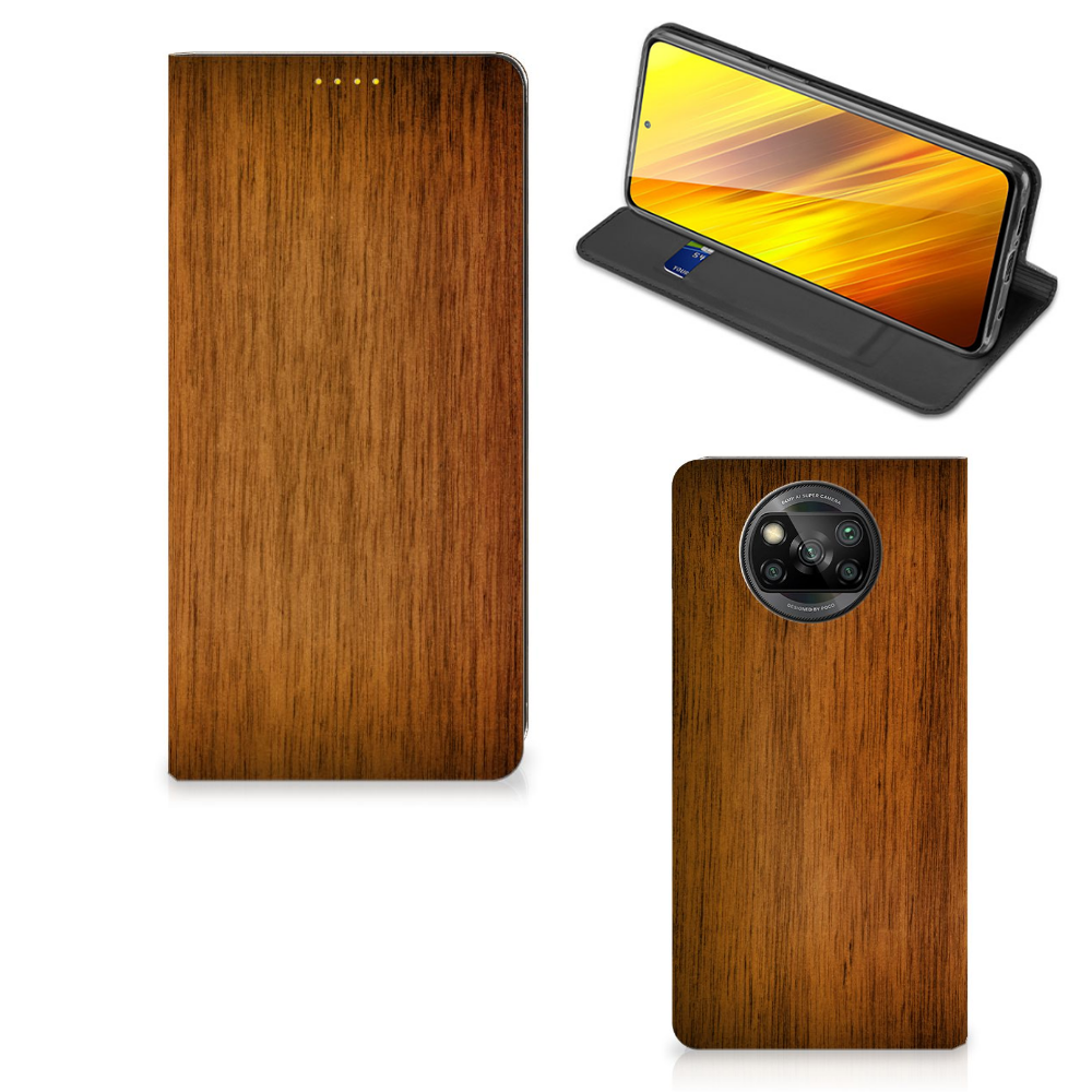 Xiaomi Poco X3 Pro | Poco X3 Book Wallet Case Donker Hout