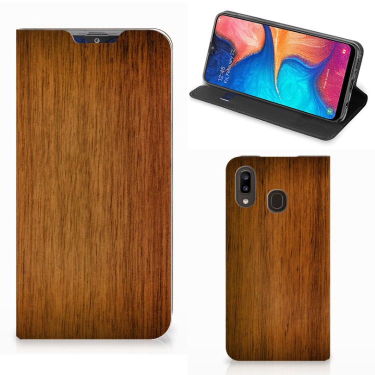 Samsung Galaxy A30 Book Wallet Case Donker Hout