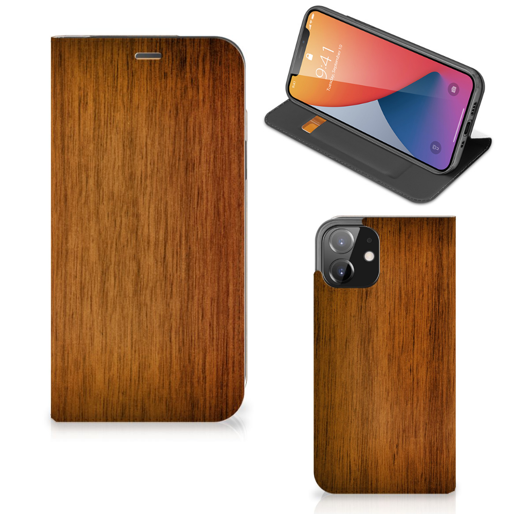 iPhone 12 | iPhone 12 Pro Book Wallet Case Donker Hout