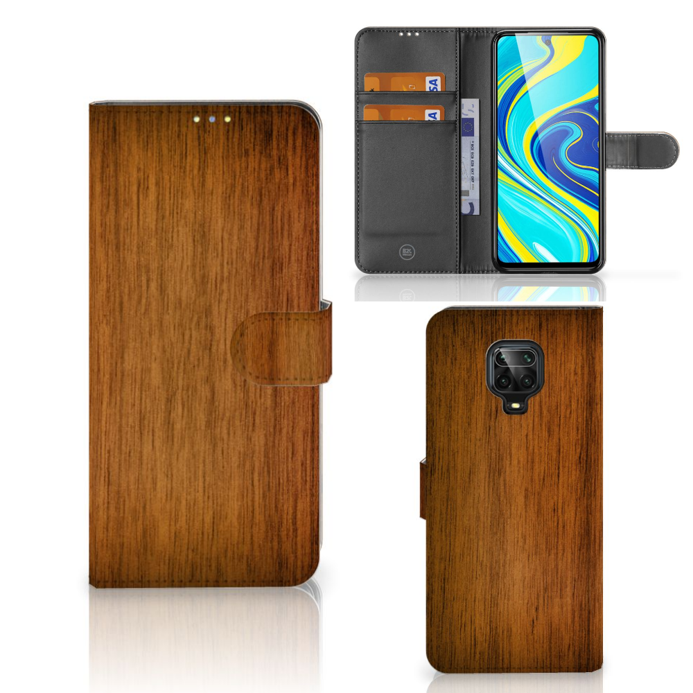 Xiaomi Redmi Note 9 Pro | Note 9S Book Style Case Donker Hout