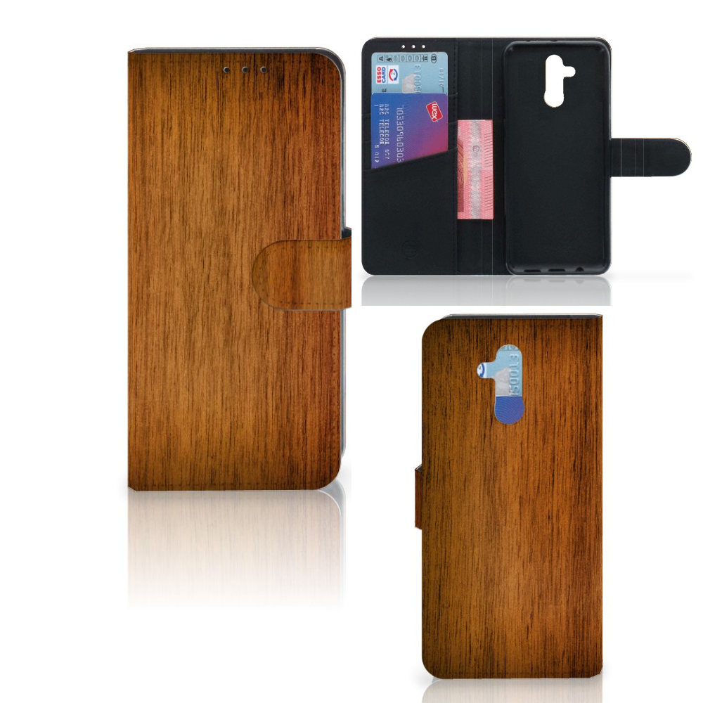 Huawei Mate 20 Lite Book Style Case Donker Hout