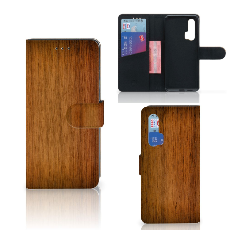 Honor 20 Pro Book Style Case Donker Hout