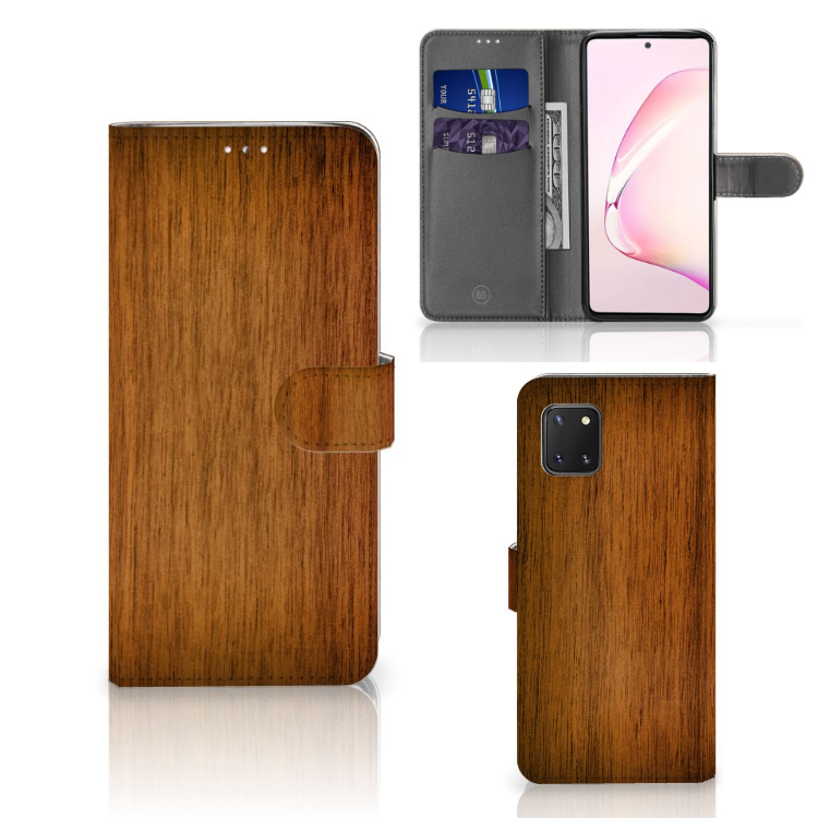 Samsung Note 10 Lite Book Style Case Donker Hout