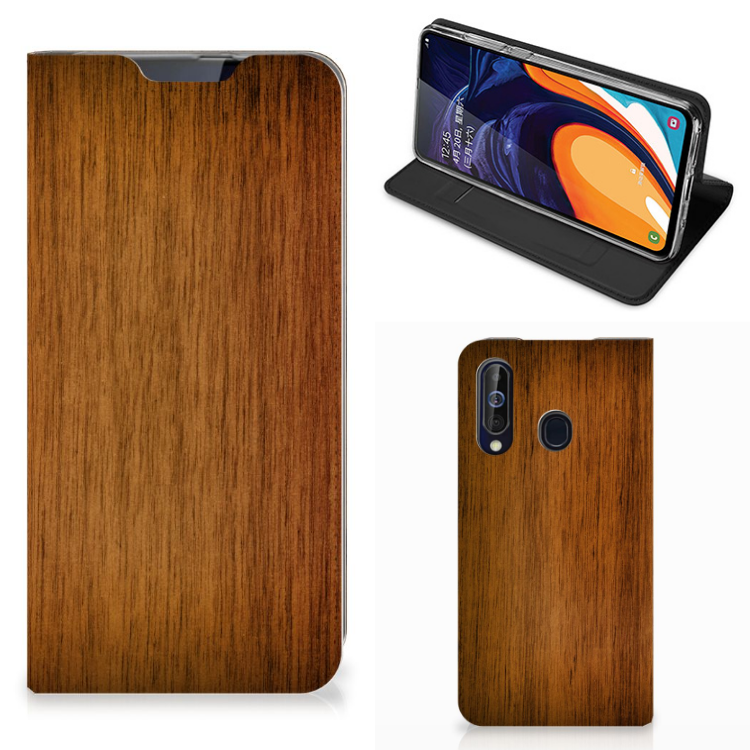 Samsung Galaxy A60 Book Wallet Case Donker Hout