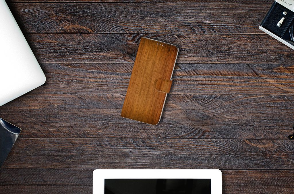 Samsung Galaxy S20 Plus Book Style Case Donker Hout