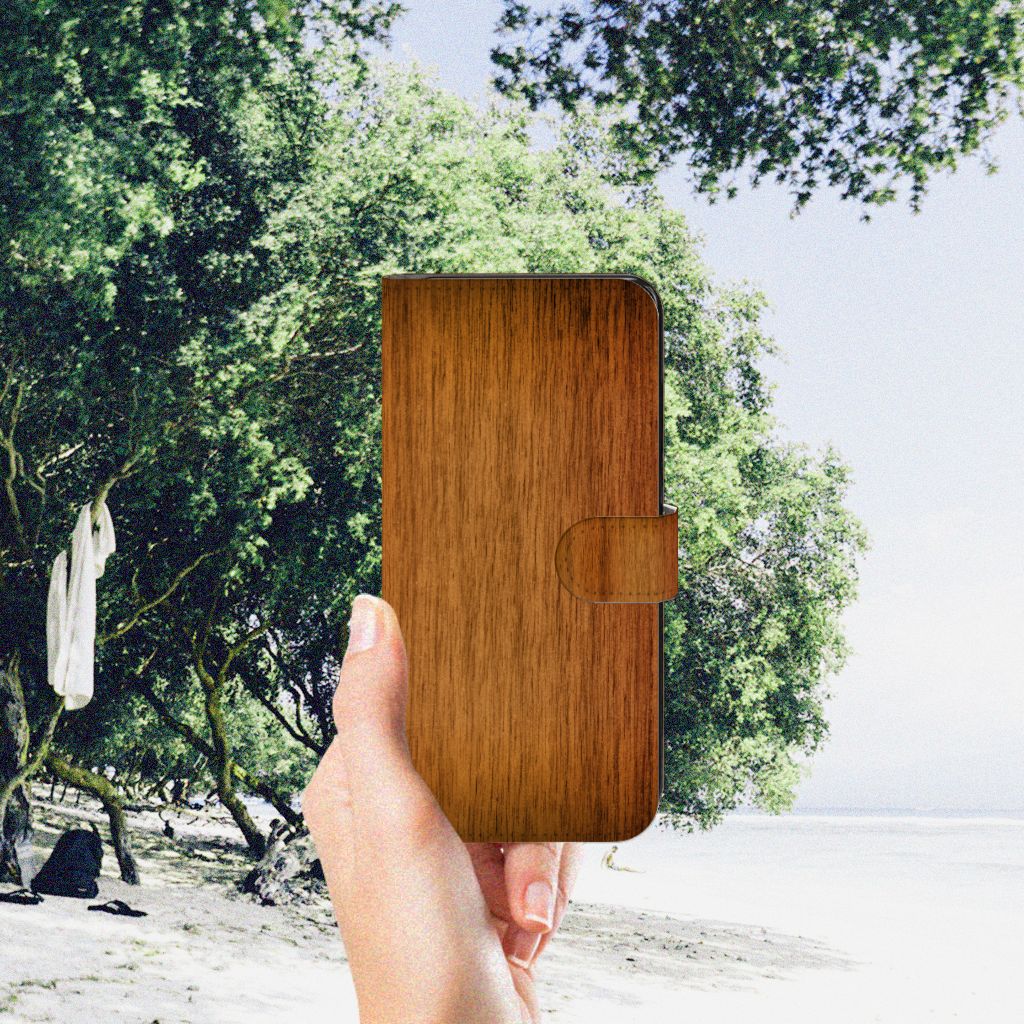 Samsung Galaxy A34 Book Style Case Donker Hout