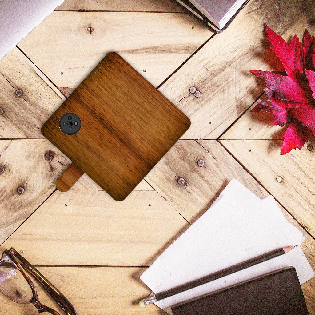 Nokia G50 Book Style Case Donker Hout