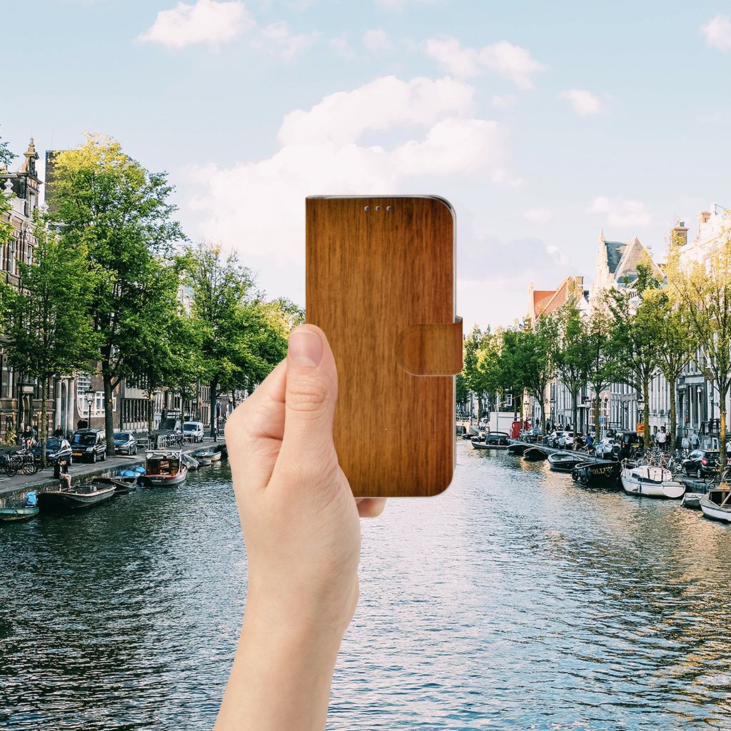 Samsung Galaxy A20e Book Style Case Donker Hout