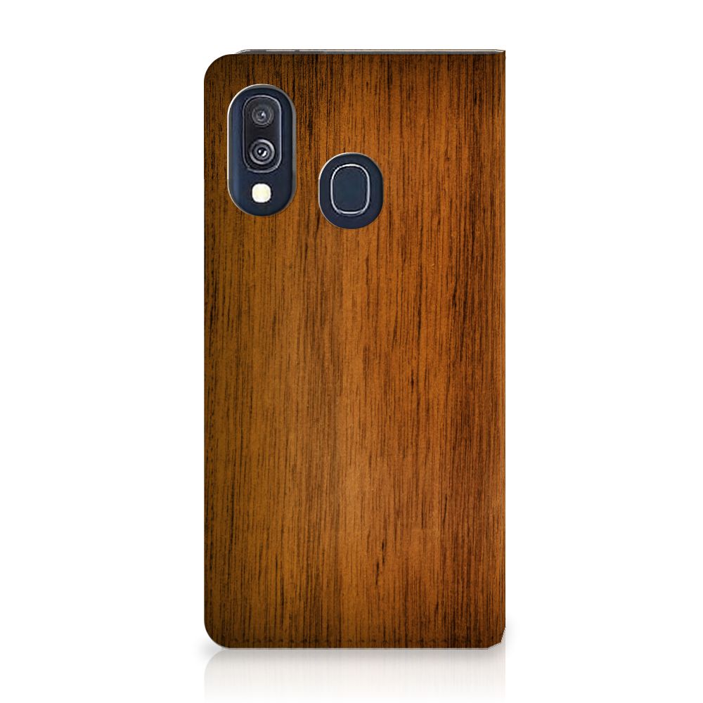 Samsung Galaxy A40 Book Wallet Case Donker Hout