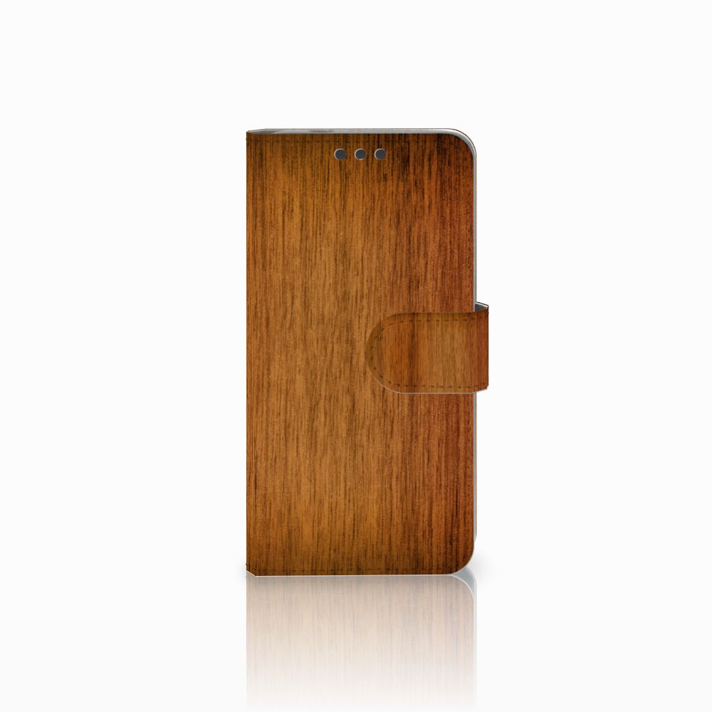 Microsoft Lumia 650 Book Style Case Donker Hout