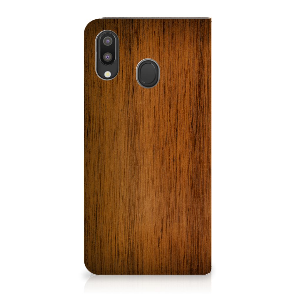 Samsung Galaxy M20 Book Wallet Case Donker Hout