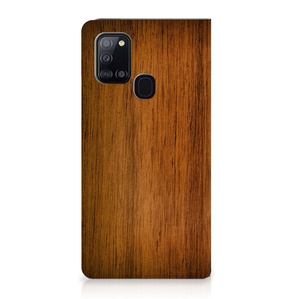 Samsung Galaxy A21s Book Wallet Case Donker Hout