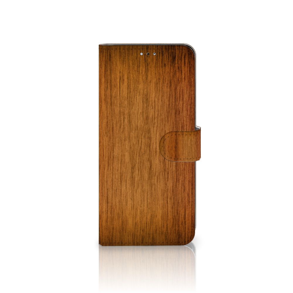 OPPO A17 Book Style Case Donker Hout