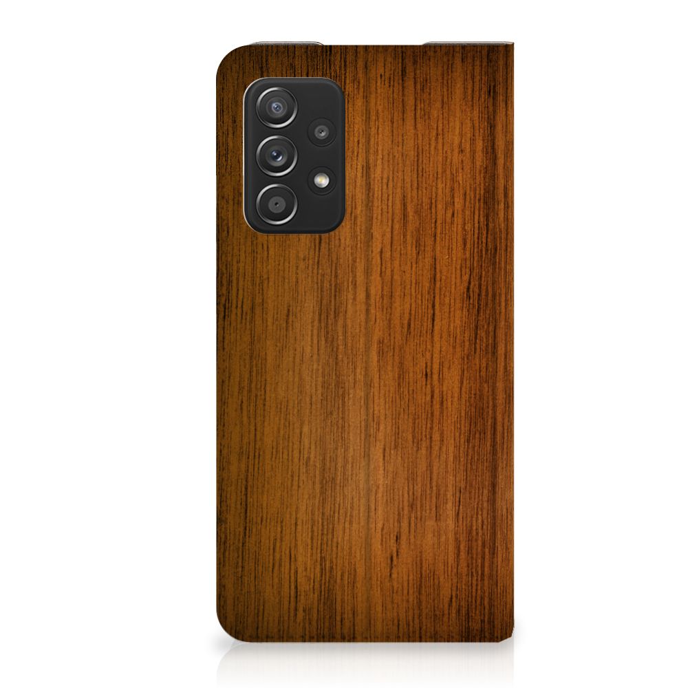 Samsung Galaxy A52 Book Wallet Case Donker Hout