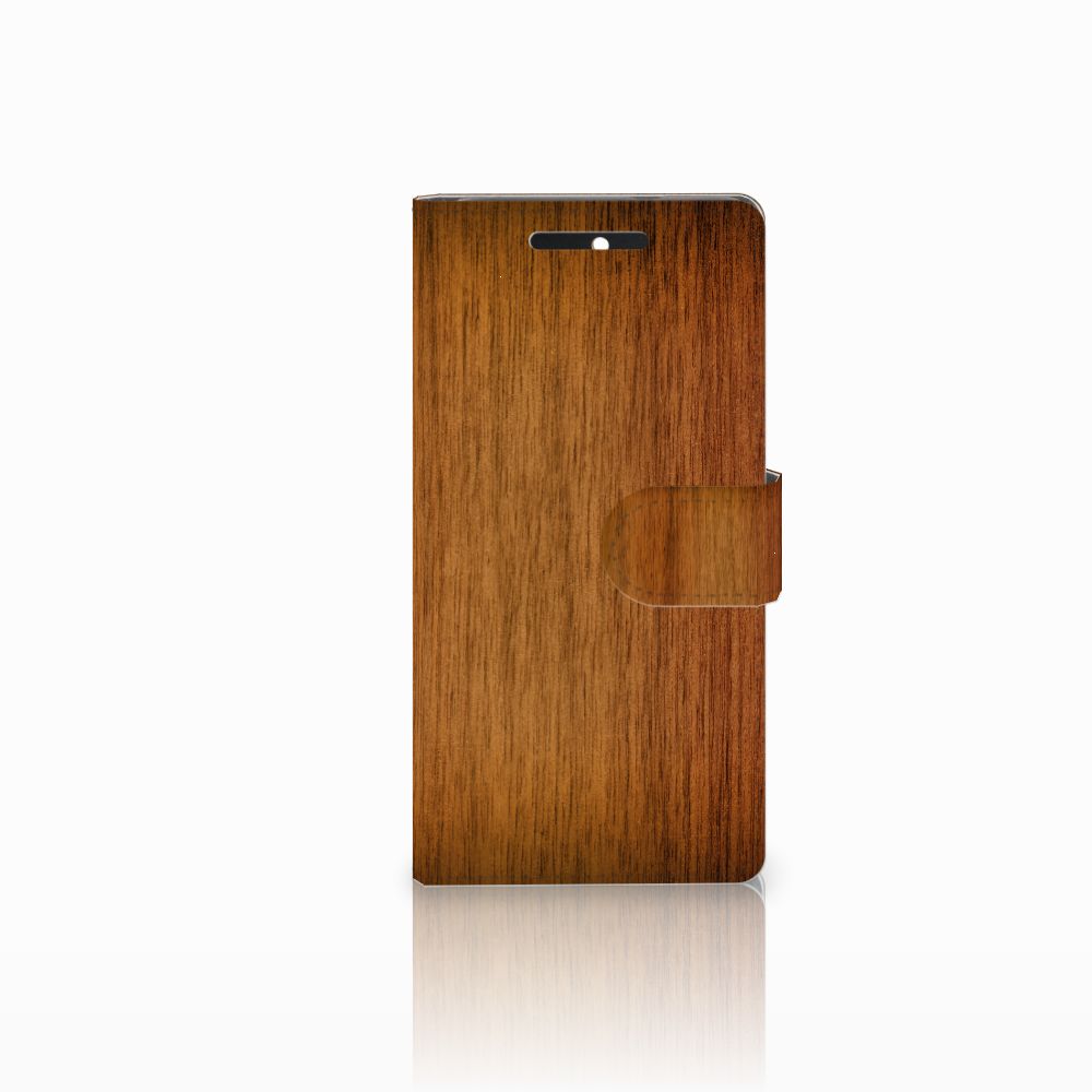 HTC Desire 628 Book Style Case Donker Hout