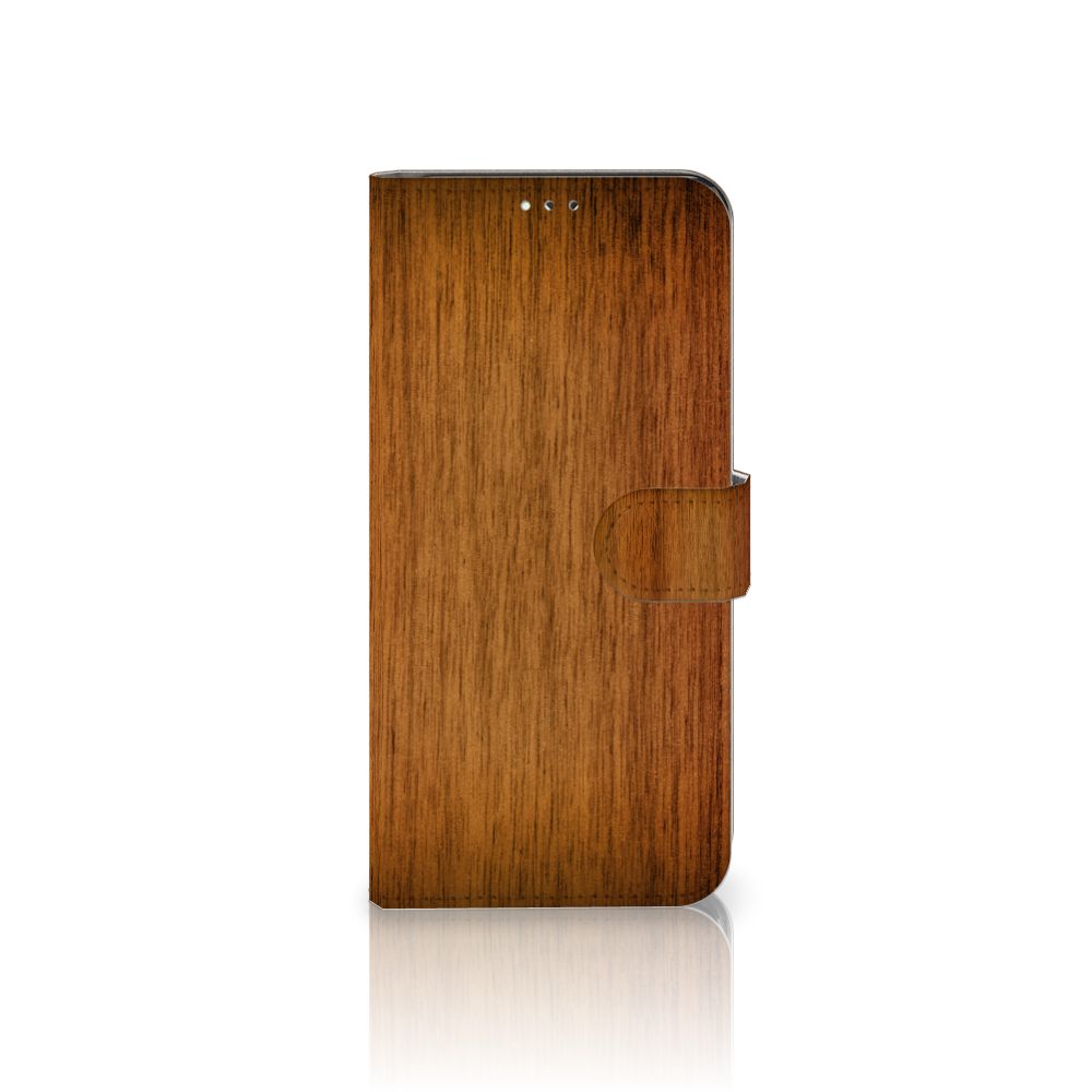 Samsung Galaxy A12 Book Style Case Donker Hout
