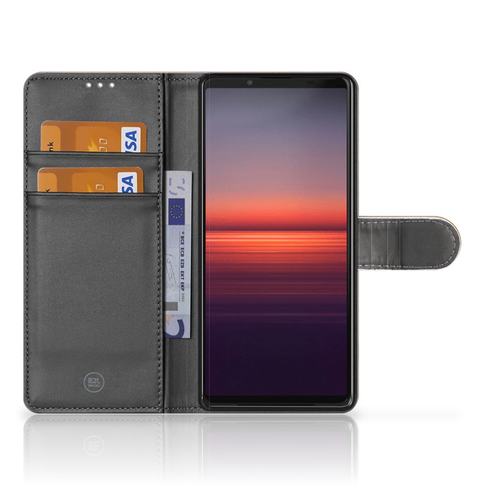 Sony Xperia 5II Book Style Case Donker Hout