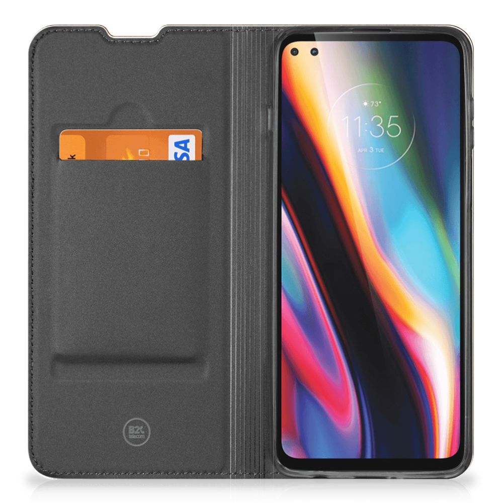 Motorola Moto G 5G Plus Book Wallet Case Donker Hout