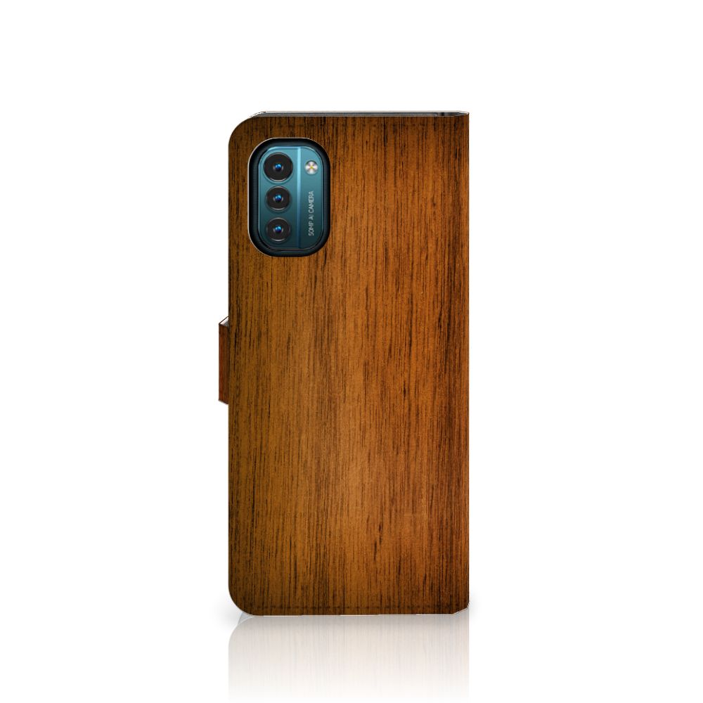 Nokia G11 | G21 Book Style Case Donker Hout