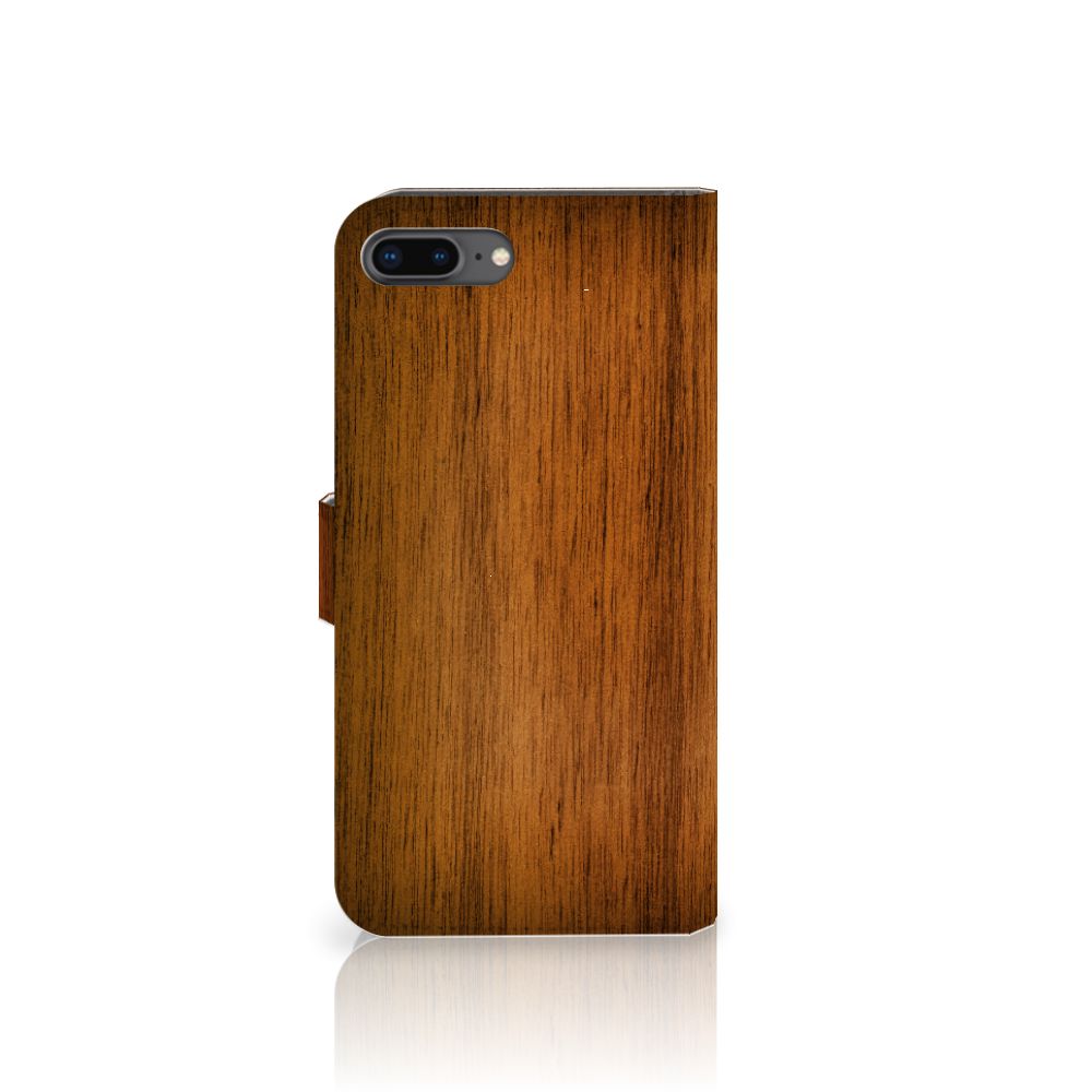Apple iPhone 7 Plus | 8 Plus Book Style Case Donker Hout