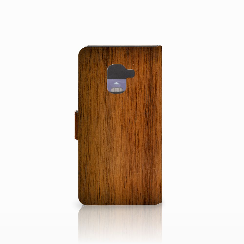 Samsung Galaxy A8 2018 Book Style Case Donker Hout