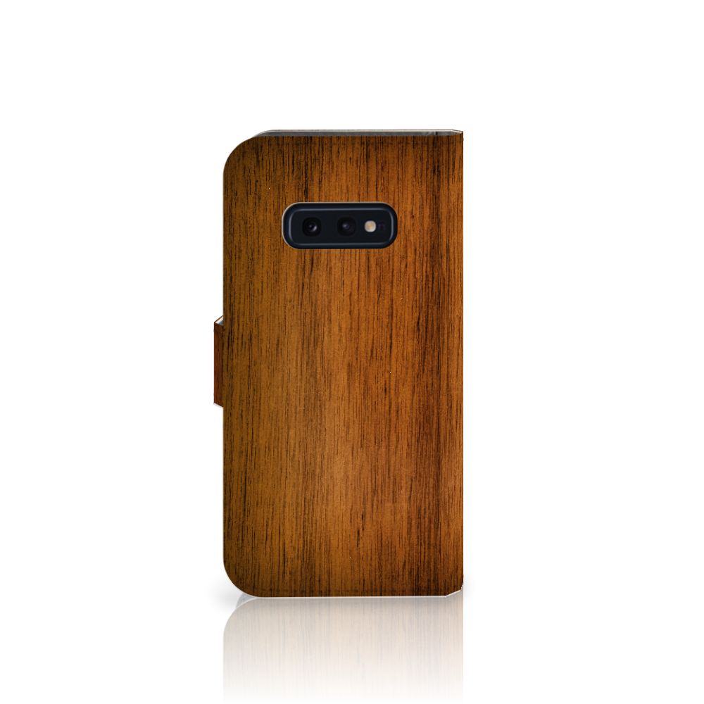 Samsung Galaxy S10e Book Style Case Donker Hout