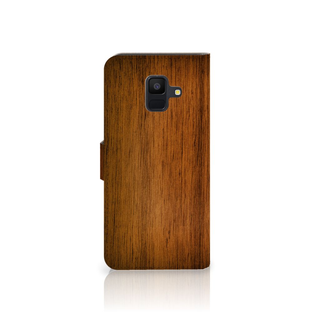 Samsung Galaxy A6 2018 Book Style Case Donker Hout